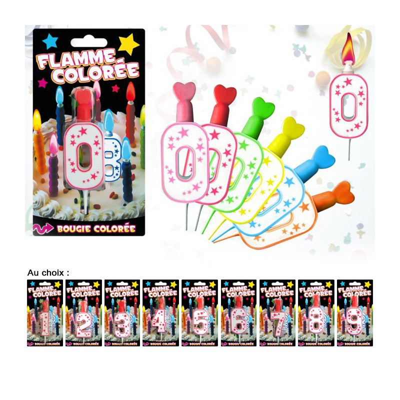 Bougie Chiffre Flamme Coloree Cadeau Bougie Anniversaire Insolite Sur Cadeaux Et Anniversaire Com