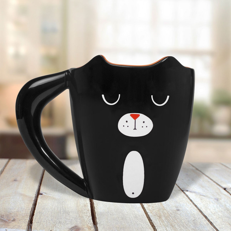 Mug Rigolo En Forme De Chat Noir Avec Oreilles En 3d Sur Cadeaux Et Anniversaire