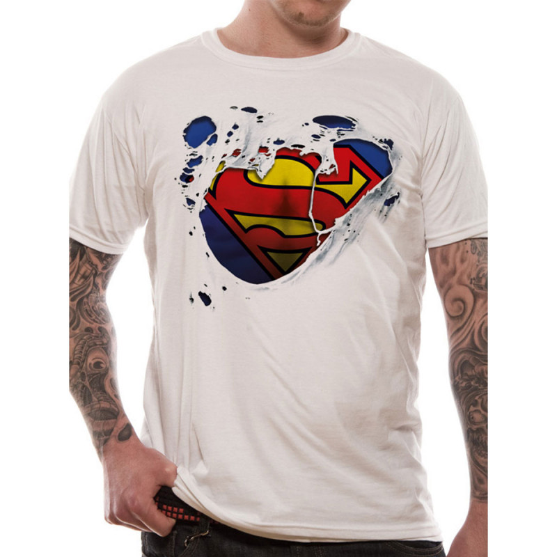 SUPERMAN T-SHIRT OFFICIEL FEMME BLING LOGO Noir Large 