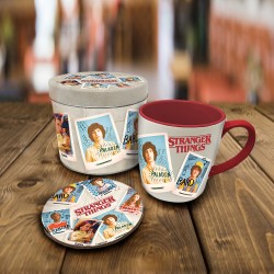 Boîte Cadeau Stranger Things avec Mug et Sous-Verre