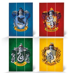 Panneau en Bois Harry Potter Maisons Poudlard