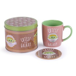 Boîte Cadeau Bébé Yoda The Mandalorian avec Mug et Sous-Verre