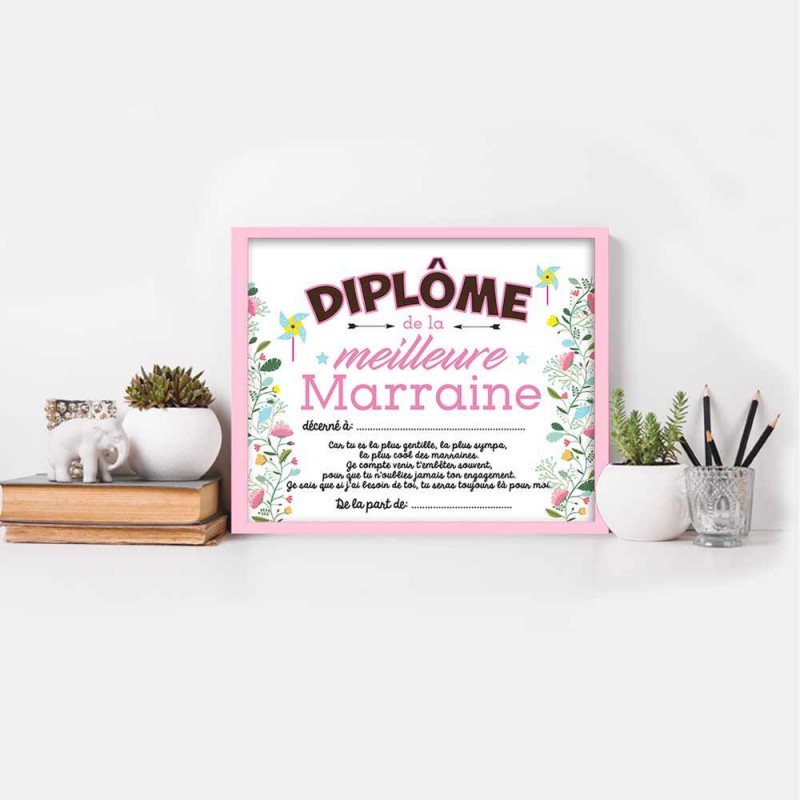 Diplome Comique Encadre De La Meilleure Marraine Pour Femme Sur Cadeaux Et Anniversaire Diplome Comique Encadre De La Meilleure Marraine Pour Femme Sur Cadeaux Et Anniversaire