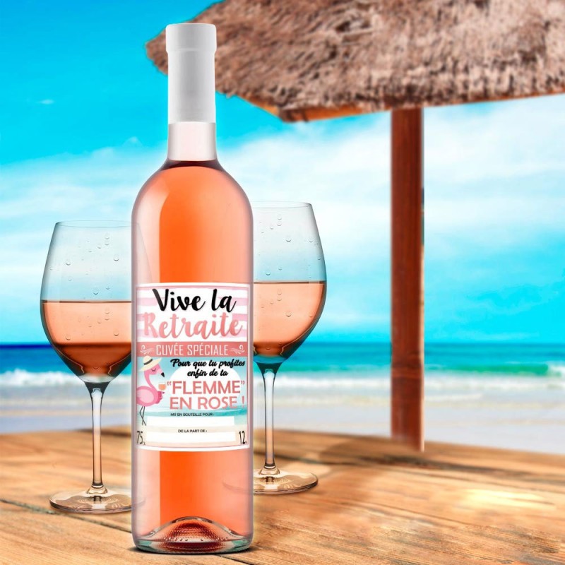 Bouteille De Rose Special Retraite Festive Sur Cadeaux Et Anniversaire