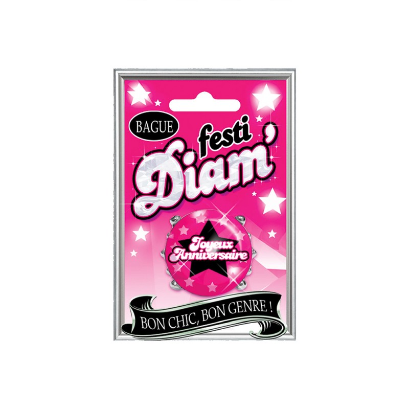 Bague Festi Diam Joyeux Anniversaire Cadeau Anniversaire Girly Paillettes Sur Cadeaux Et Anniversaire