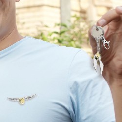 Pack Harry Potter Vif d'Or - Porte-Clés et Badge