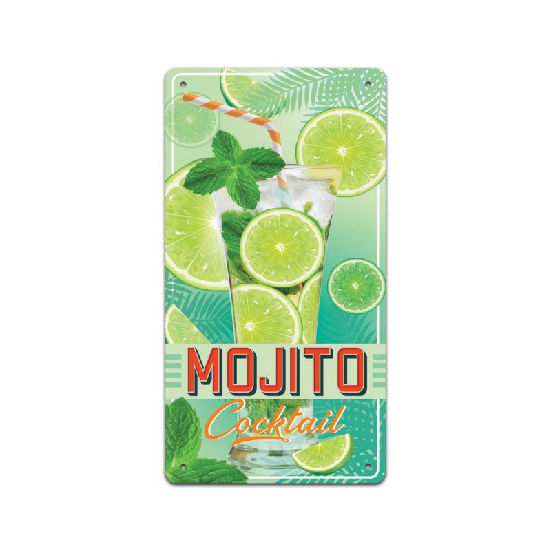 Plaque Deco Metallique Avec Inscription Mojito Cocktail Sur Cadeaux Et Anniversaire