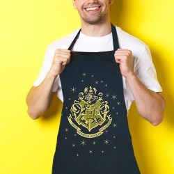 Tablier Harry Potter Blason Poudlard Noir & Doré