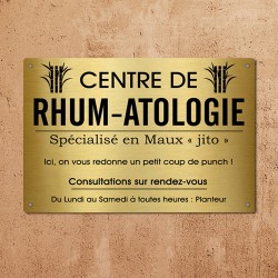 Plaque Métallique Professionnelle Centre de Rhum-Atologie