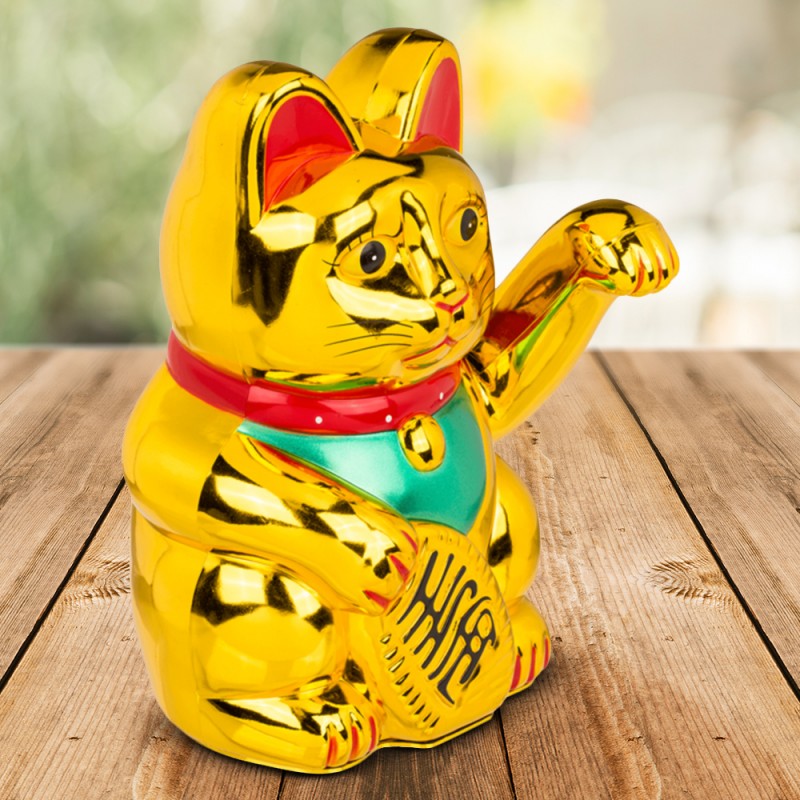 Chat chinois porte-bonheur Lucky Cat fonctionnant sur piles sur