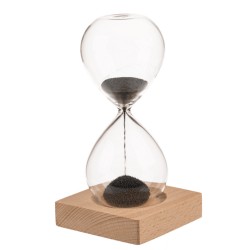 Sablier Magnétique Décoratif sur Socle en Bois