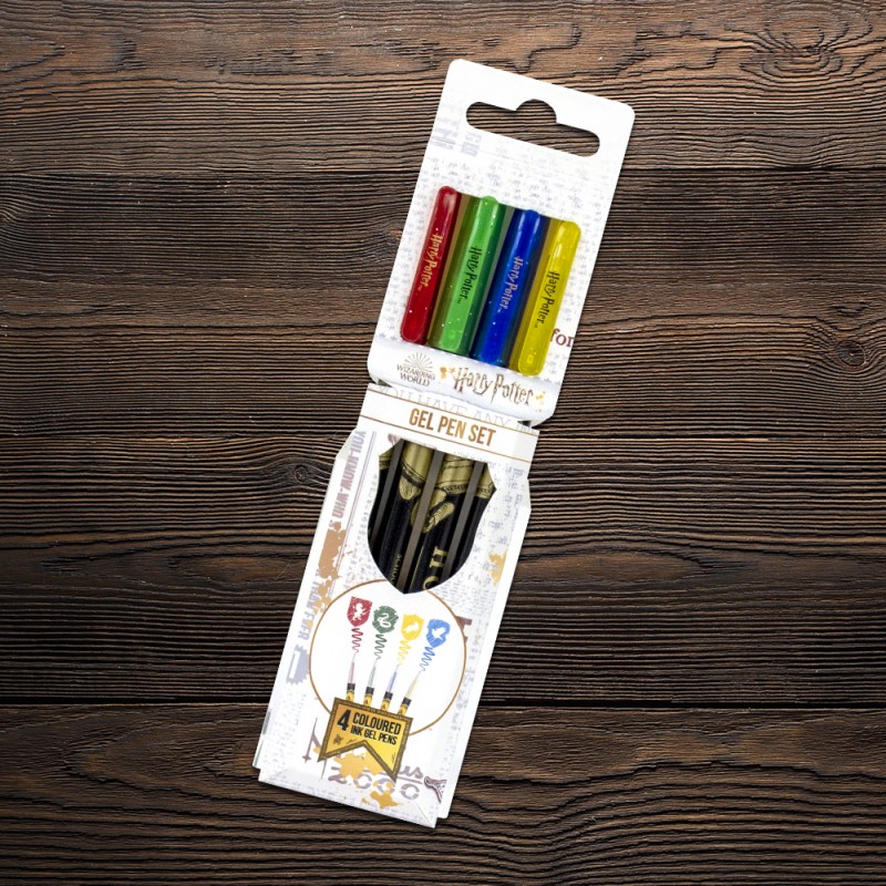 Stylos gel Harry Potter Maisons Poudlard Lot de 4 sur Cadeaux et Anni