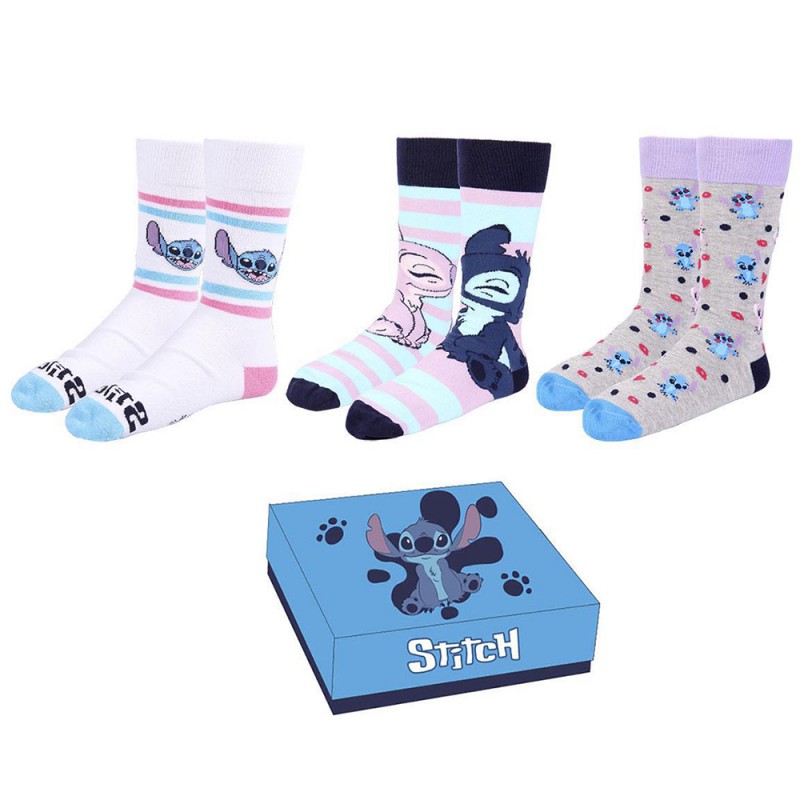 Coffret 3 Paires Chaussettes Stitch Disney Love Stitch sur