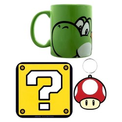 Pack Nintendo Super Mario Yoshi - Tasse, Sous-Verre et Porte-Clés