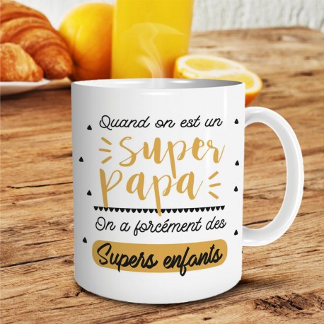 Mug personnalisé Super-héros papa - Cadeau homme - Fête des pères