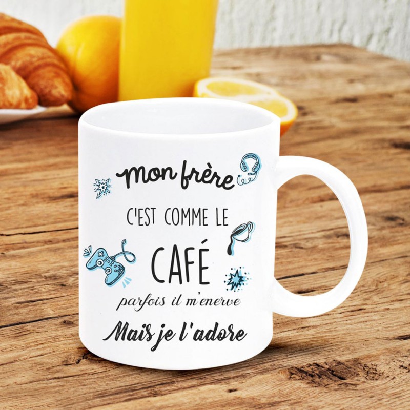 Cadeau rigolo, un mug pour annoncer quelque chose pour rire