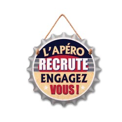 Plaque en Bois Capsule L'Apéro Recrute