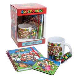 Pack Nintendo Super Mario Personnages - Carnet, Tasse, Sous-Verre et Porte-Clés