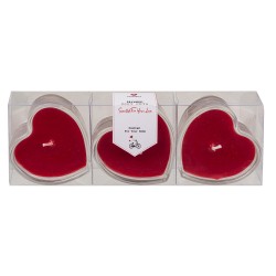 Set de 3 Bougies Cœurs