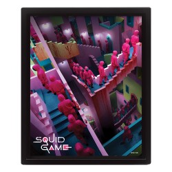Cadre Squid Game Escaliers Fous Effet Animé 3D