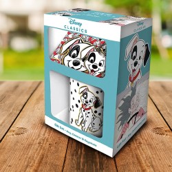 Pack Les 101 Dalmatiens Disney - Tasse, Sous-Verre et Porte-Clés