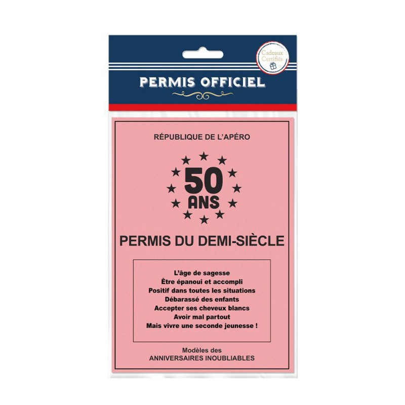 Permis de Fêter son Anniversaire - Jour de Fête - Humour - Cadeaux