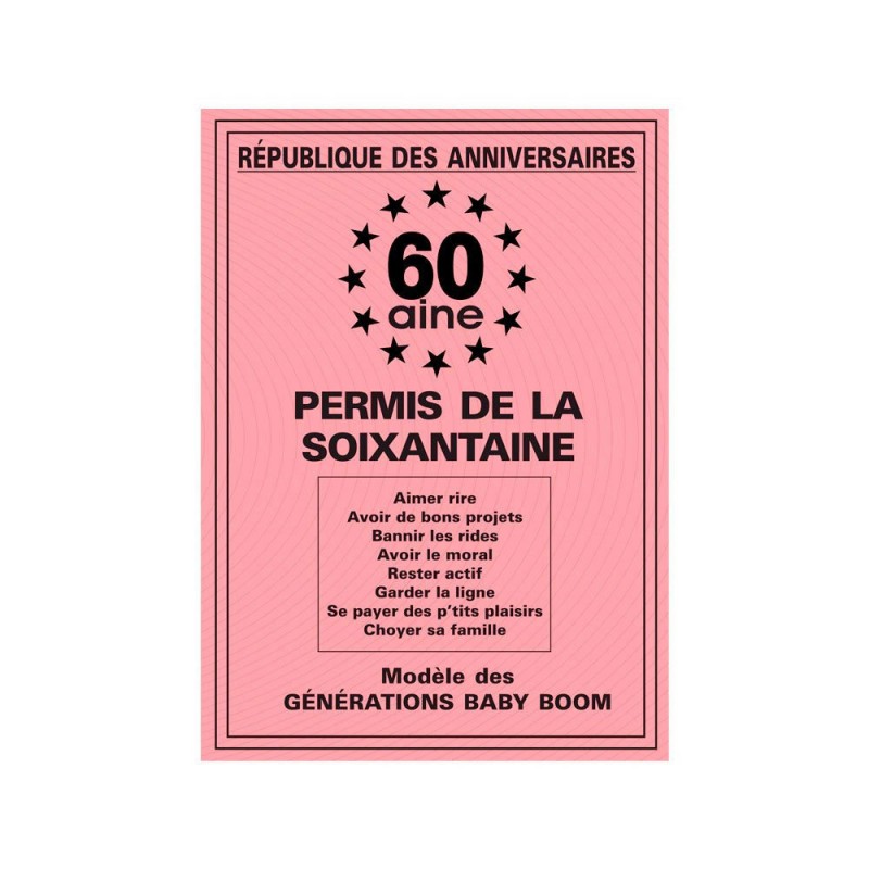 Permis Anniversaire Humoristique : Cadeau Anniversaire Insolite sur Cadeaux  et Anniversaire.com