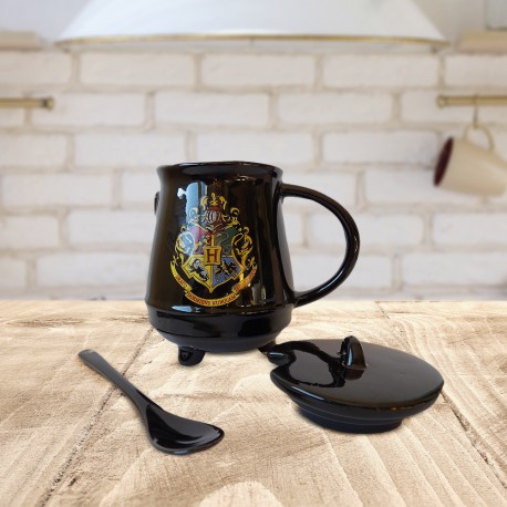 Mug Chaudron Harry Potter Poudlard avec Cuillère et Couvercle