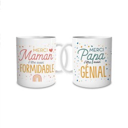 Coffret Duo de Mugs Maman Formidable & Papa Génial