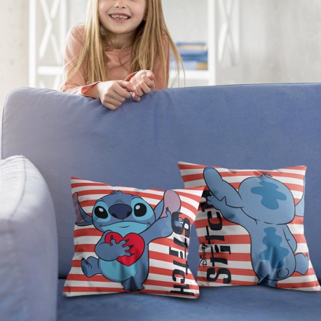 Coussin Stitch Disney Rayé Cœur