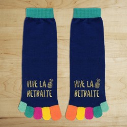Chaussettes Orteils Multicolores Vive la Retraite