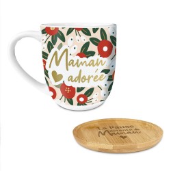 Coffret Pause Détente Maman Adorée - Tasse et Sous-Tasse