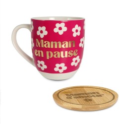 Coffret Cadeau Maman d'Amour en Pause - Tasse et Sous-Tasse