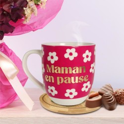 Coffret Cadeau Maman d'Amour en Pause - Tasse et Sous-Tasse