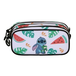 Maxi Trousse Stitch Disney Triple Compartiment - Pastèque et Feuilles