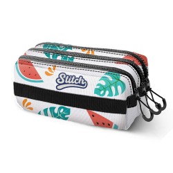 Maxi Trousse Stitch Disney Triple Compartiment - Pastèque et Feuilles