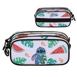 Maxi Trousse Stitch Disney Triple Compartiment - Pastèque et Feuilles