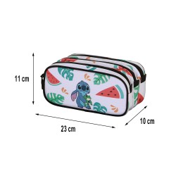 Maxi Trousse Stitch Disney Triple Compartiment - Pastèque et Feuilles