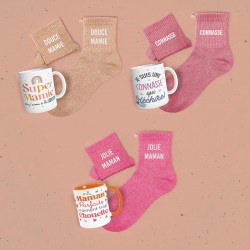 Coffret Mug et Chaussettes Paillettes Fantaisie