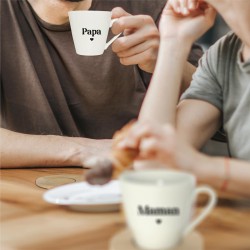 Coffret Duo Maman Papa - Tasses à Café & Sous-Tasses Bambou
