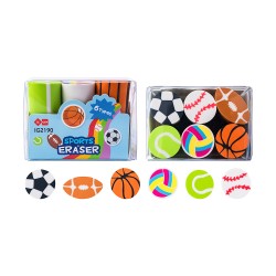 Lot de 6 Gommes Kawaii Fantaisie Multicolores