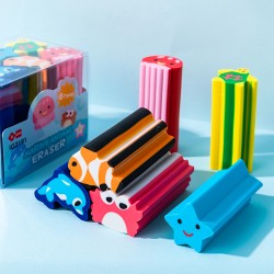 Lot de 6 Gommes Kawaii Fantaisie Multicolores