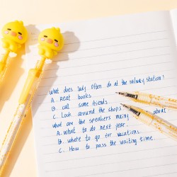 Stylo Gel Animaux Kawaii Rétractable Encre Bleue