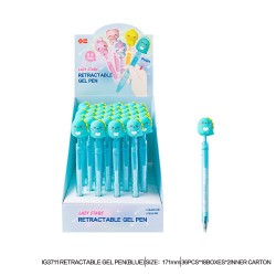 Stylo Gel Animaux Kawaii Rétractable Encre Bleue