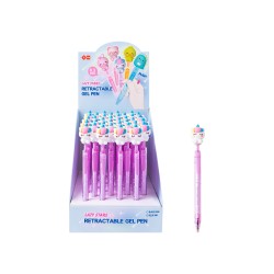 Stylo Gel Animaux Kawaii Rétractable Encre Bleue