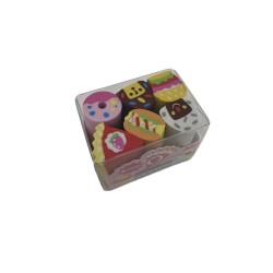 Lot de 6 Gommes Kawaii Fantaisie Multicolores