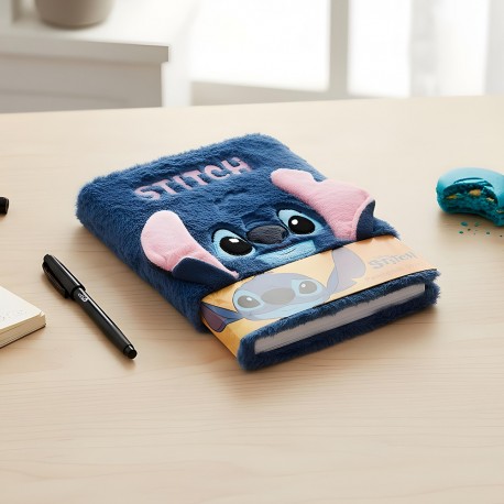 Carnet de Notes Stitch Disney 3D Fourrure Bleue