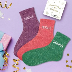 Coffret Trio Chaussettes Paillettes Fantaisie