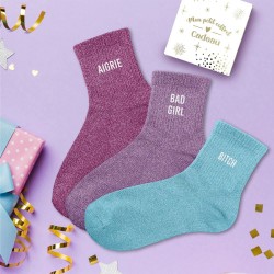 Coffret Trio Chaussettes Paillettes Fantaisie