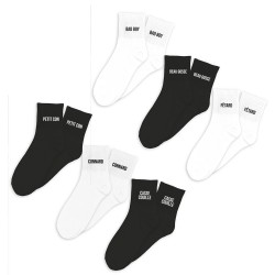 Coffret Trio Chaussettes Homme Noires et Blanches Fantaisie